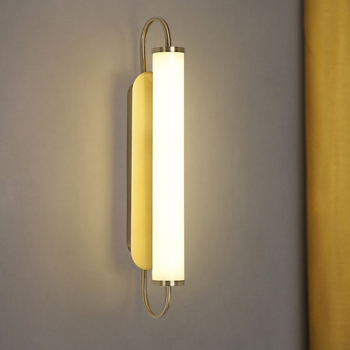 Arc rektangel metall vegglampe post-modern LED gull veggmontert armatur med tube akrylskjerm | Skanto