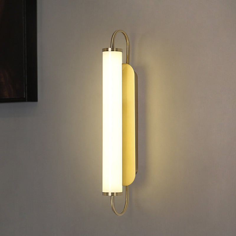 Arc rektangel metall vegglampe post-modern LED gull veggmontert armatur med tube akrylskjerm | Skanto