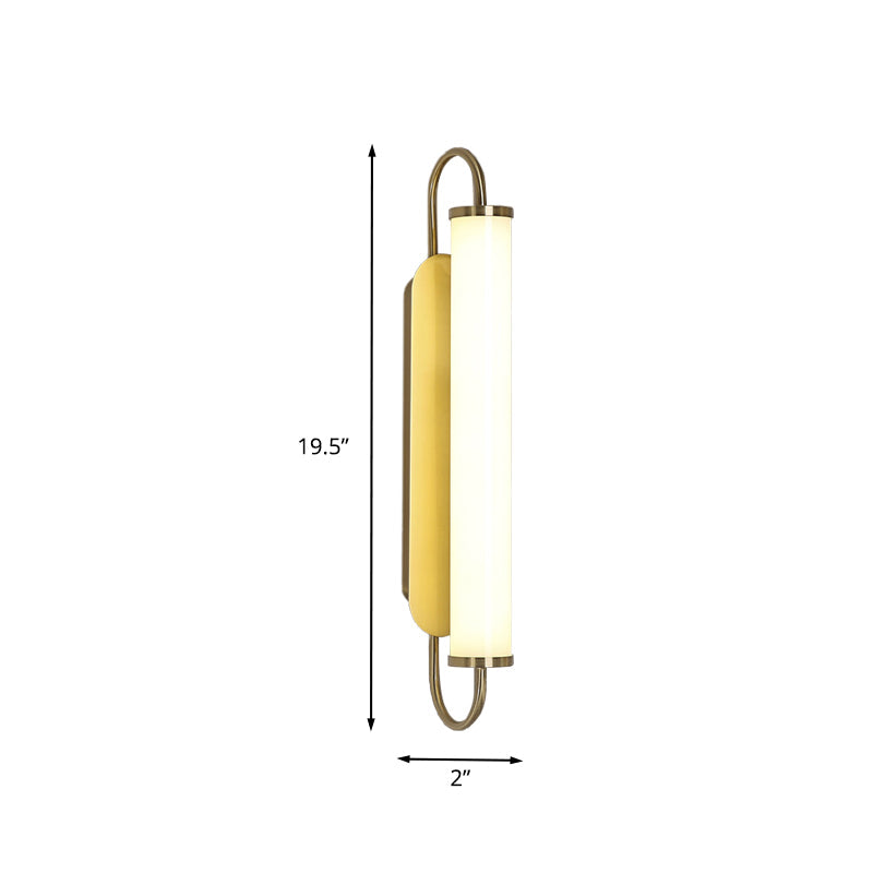 Arc rektangel metall vegglampe post-modern LED gull veggmontert armatur med tube akrylskjerm | Skanto