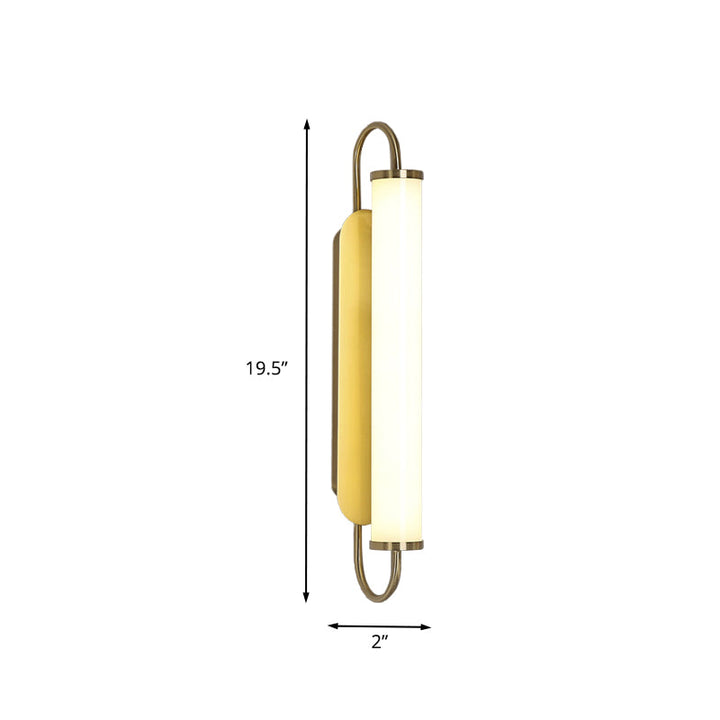 Arc rektangel metall vegglampe post-modern LED gull veggmontert armatur med tube akrylskjerm | Skanto
