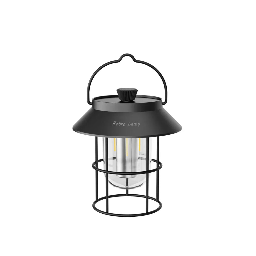 Skanto | LED Camping Lantern i Retro Design – Bærbar Lampe for Innendørs og Utendørs