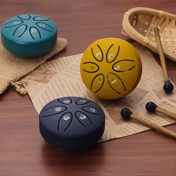 Skanto | BUDDHA STONES MINI STÅL TUNGTROMME 3 TOMMERS LYDHEALING TROMMESETT