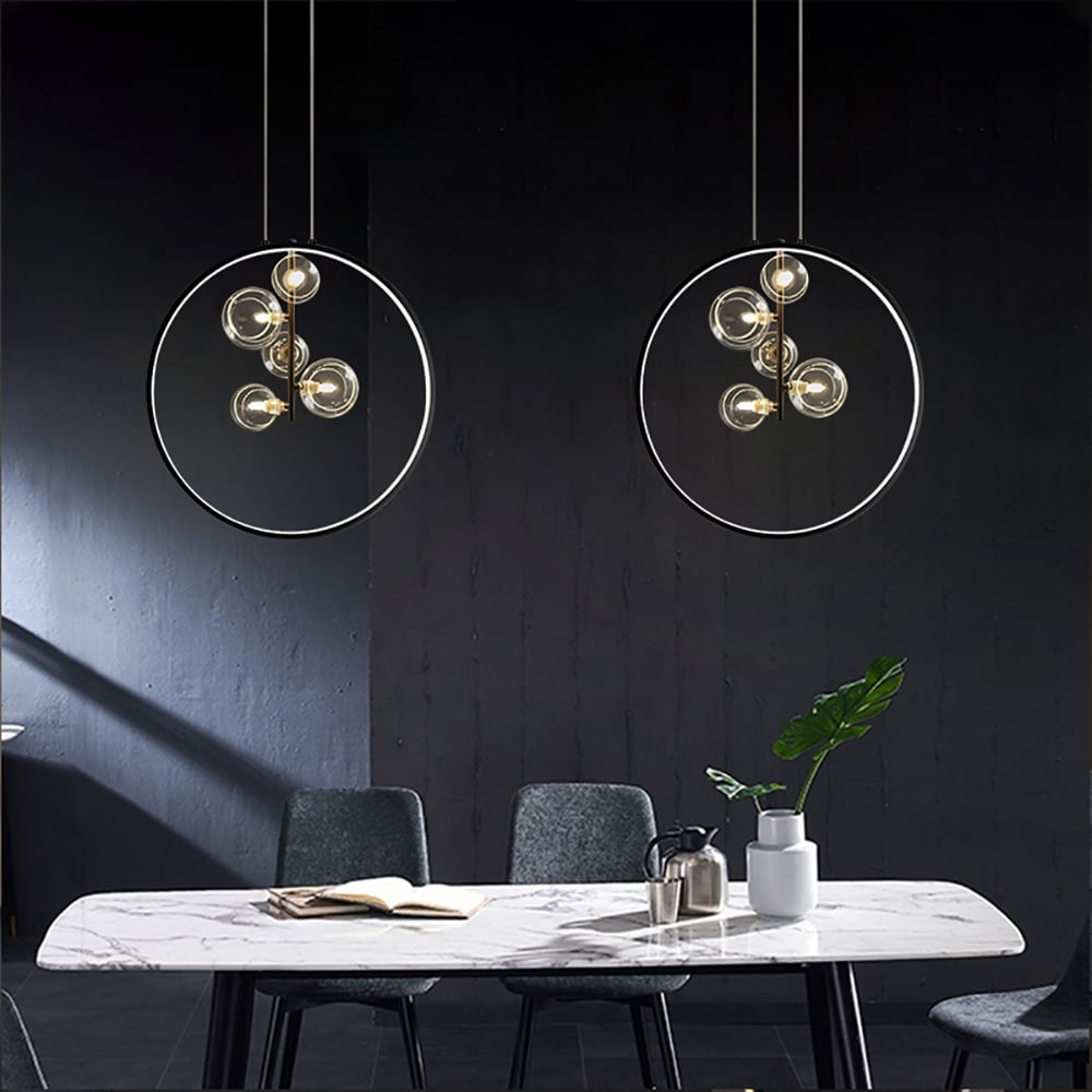 Skanto | LumoGlobe – Minimalistisk svart pendellampe med glass LED-globe