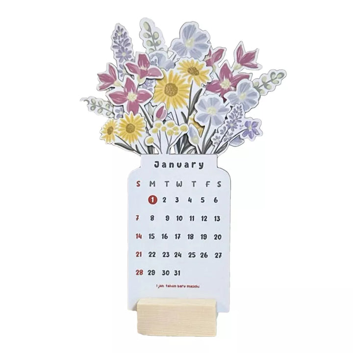 Skanto | 2025 Bloomy Flowers Skrivebords kalender Dekorativ & Funksjonell Planlegger