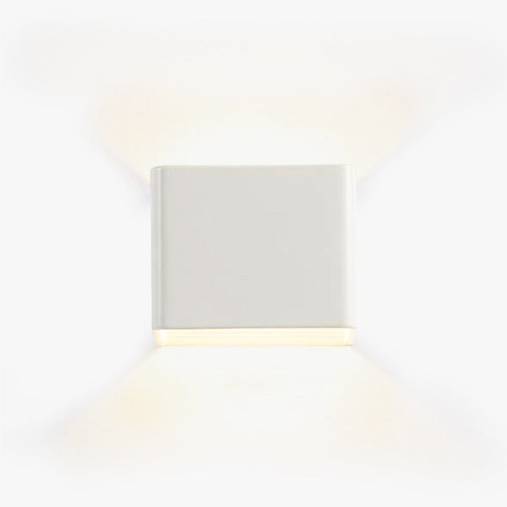 LumiBox - Firkantet LED Vegglampe | Modern Design i Svart, Hvit og Grønn for Soverom og Stue | Skanto