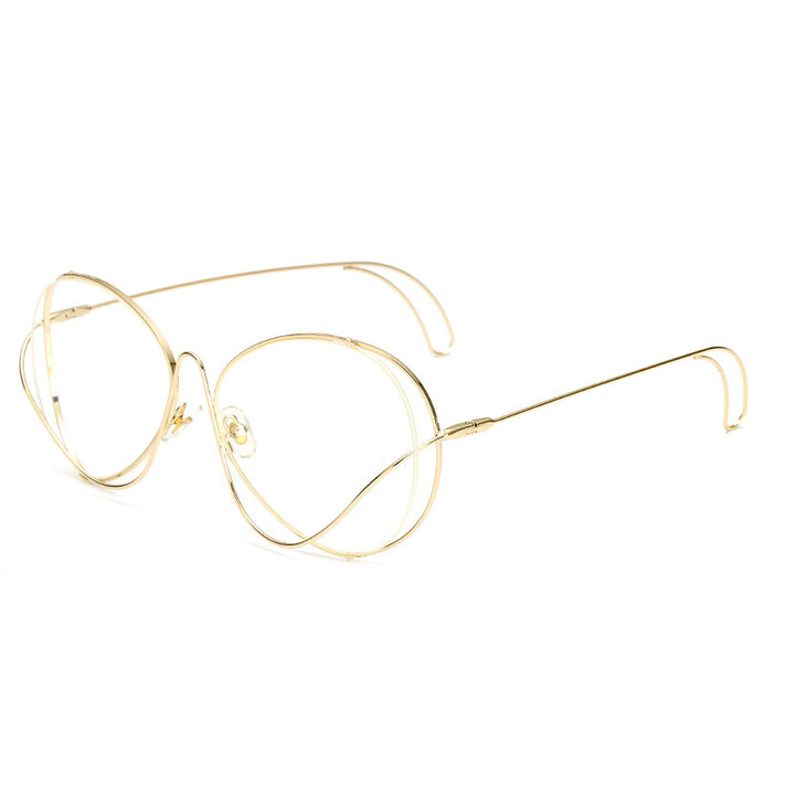 Dame moteriske halvrammebriller med filigran, minimalistisk design Skanto