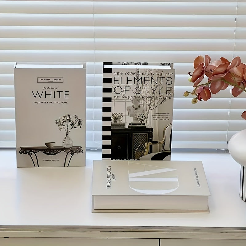 ChicDecor - Sett med 3 elegante bøker for interiørstil Skanto