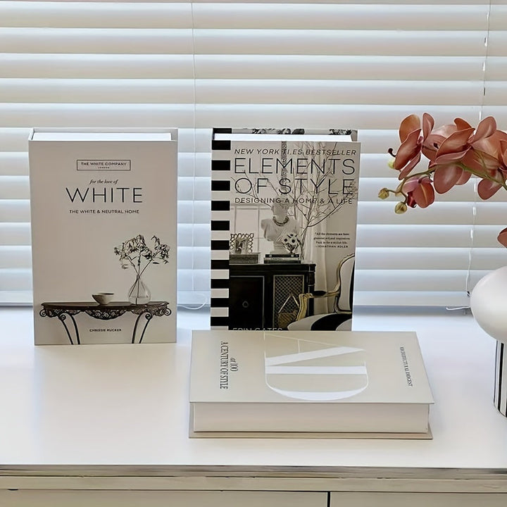 ChicDecor - Sett med 3 elegante bøker for interiørstil Skanto
