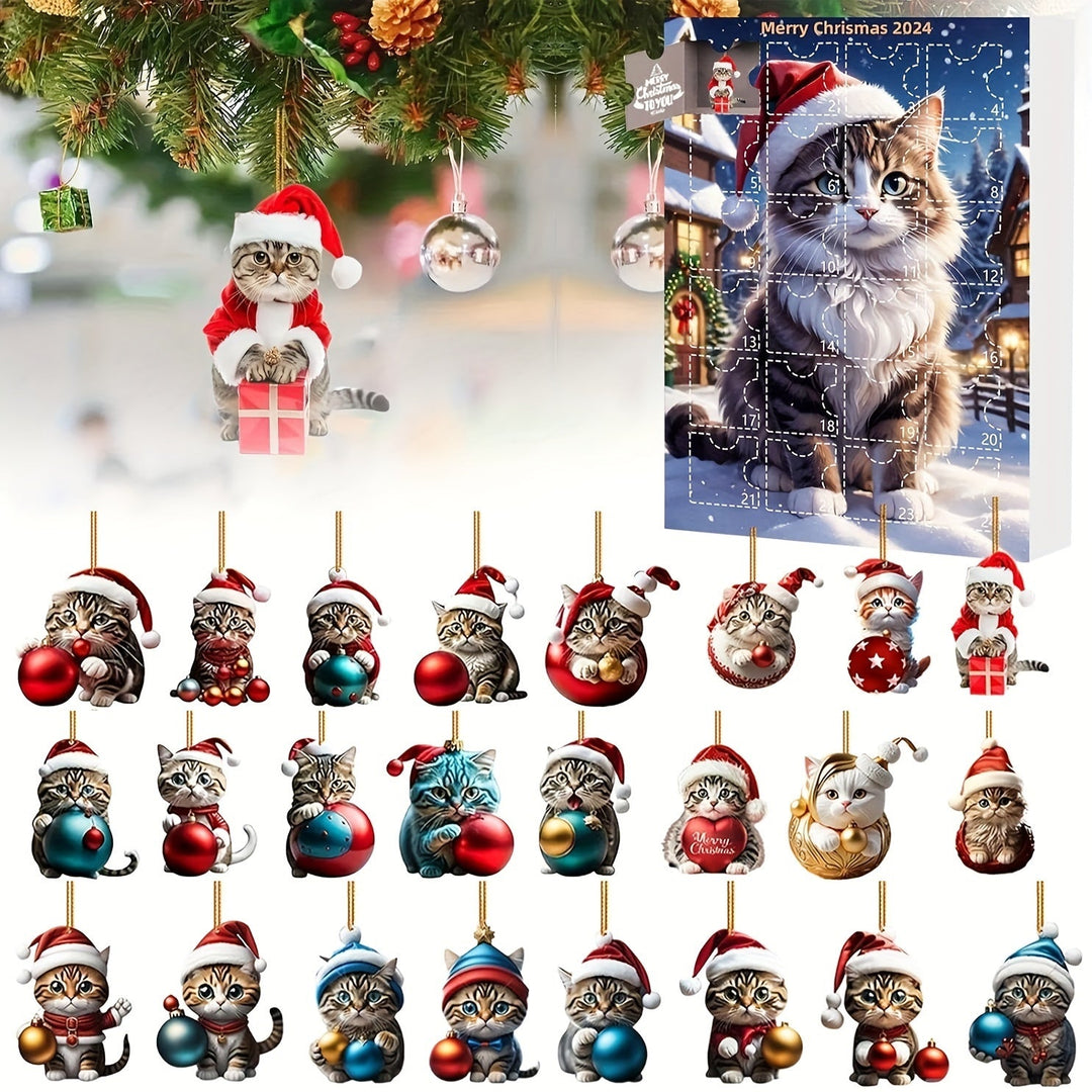 Skanto | Vintage Cats Advent Calendar – 24-dels julekalender med akrylhengelapper