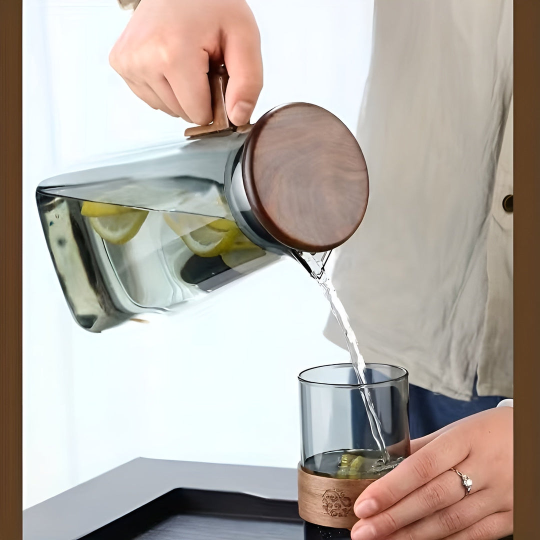 Glass kanne med stor kapasitet – Varmeresistent og holdbar | Perfekt for vann og juice | Skanto