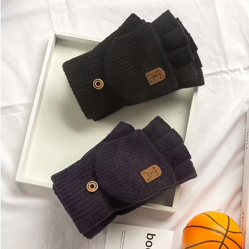 Skanto | Menns WinterPro Fingerless Hansker – Tykk, Varm og Behagelig