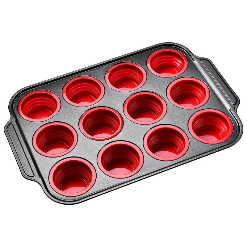 Pressemelding Silikon Muffinsform med Solid Metallramme Skanto