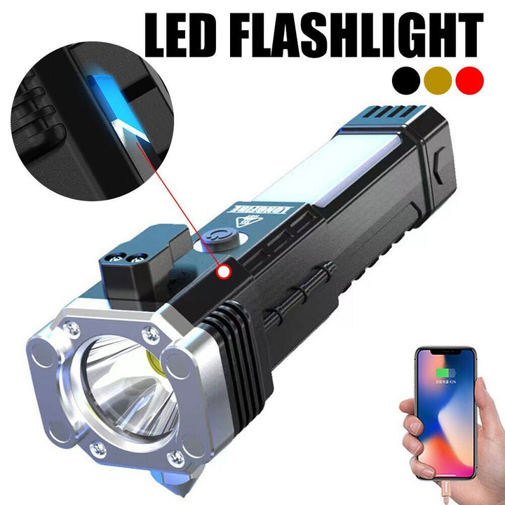 Skanto | Super Bright Rechargeable LED Håndholdt Lommelykt Portabel Søkelys 4 Modus Ny