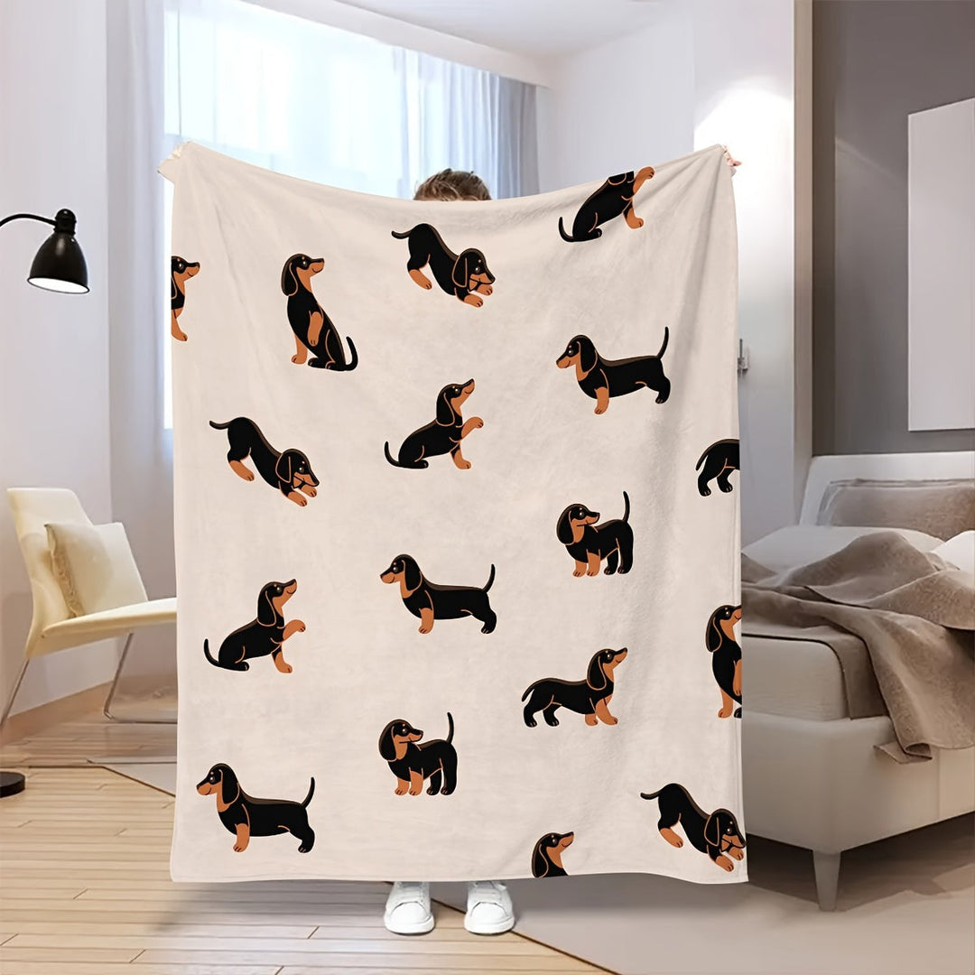 Dachshund Cozy - Myk Flanellteppe for Kjæledyr Skanto