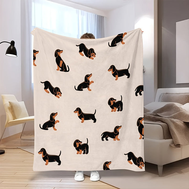 Dachshund Cozy - Myk Flanellteppe for Kjæledyr Skanto