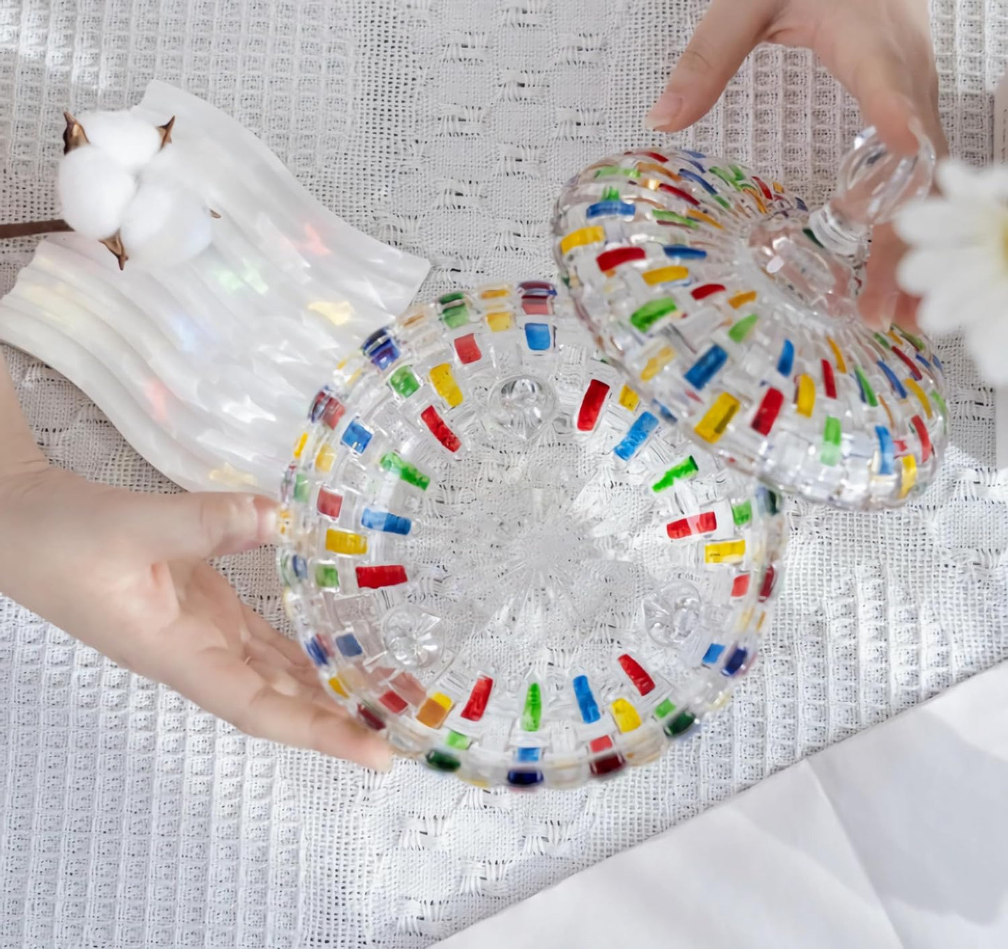 Norvo | Glasskrukke for godteri – fargerike mønstre som tilfører sjarm til ethvert rom