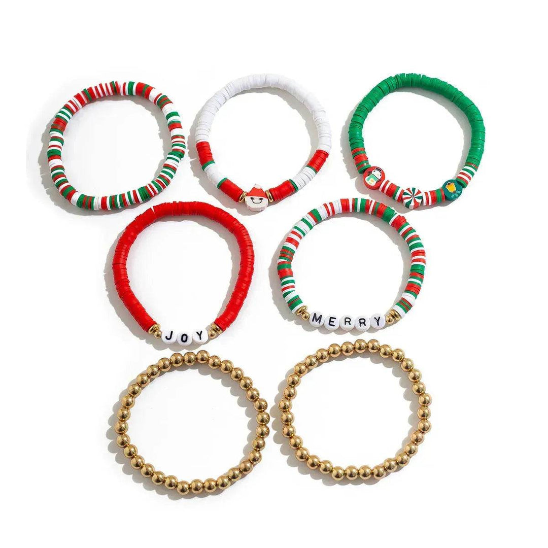 Skanto | Jule Polymer Leire Farge Armbåndsett Xmas gaveidé