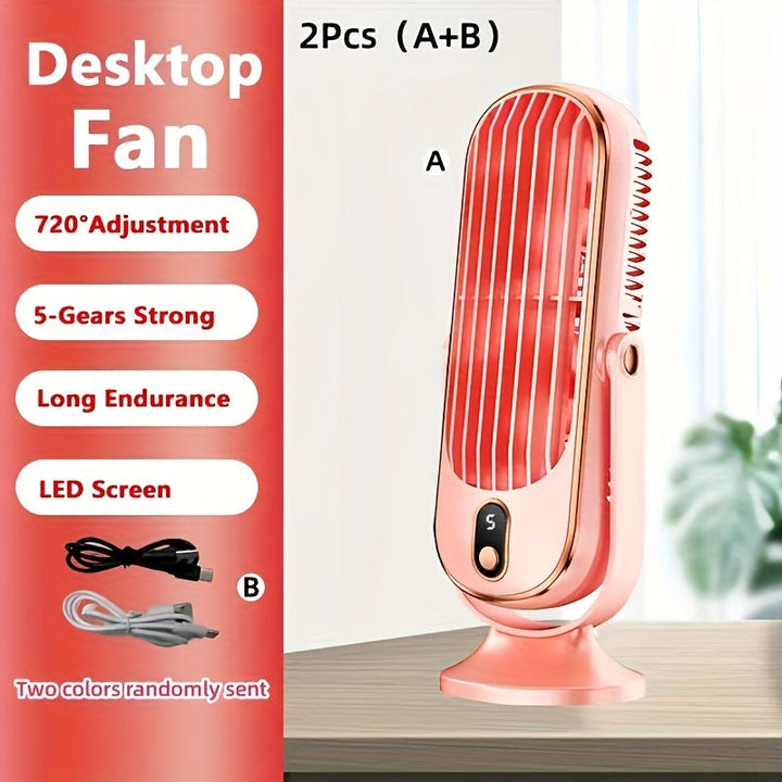 Bærbar luftkondisjoneringsvifte - Stor batteri, dobbeltmotor, 5-trinns luftkjøler med 720° surround luftblåser - Ideell for kontor, camping, utendørs RV, USB-vifte - Flott gave til Thanksgiving, Halloween, jul | Skanto
