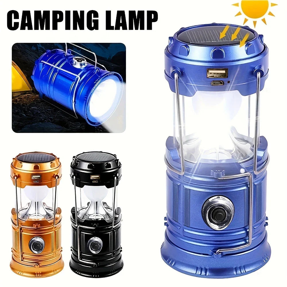 Skanto | Sol Campinglampe med USB-lading – Bærbar LED-lanterne for utendørsaktiviteter og nødsituasjoner