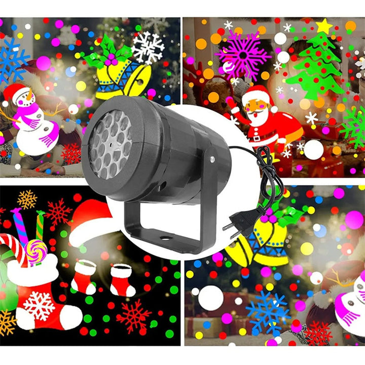 Skanto | LED juleprojektor snøfnugg lysshow – Vanntett utendørslampe med 16 mønstre