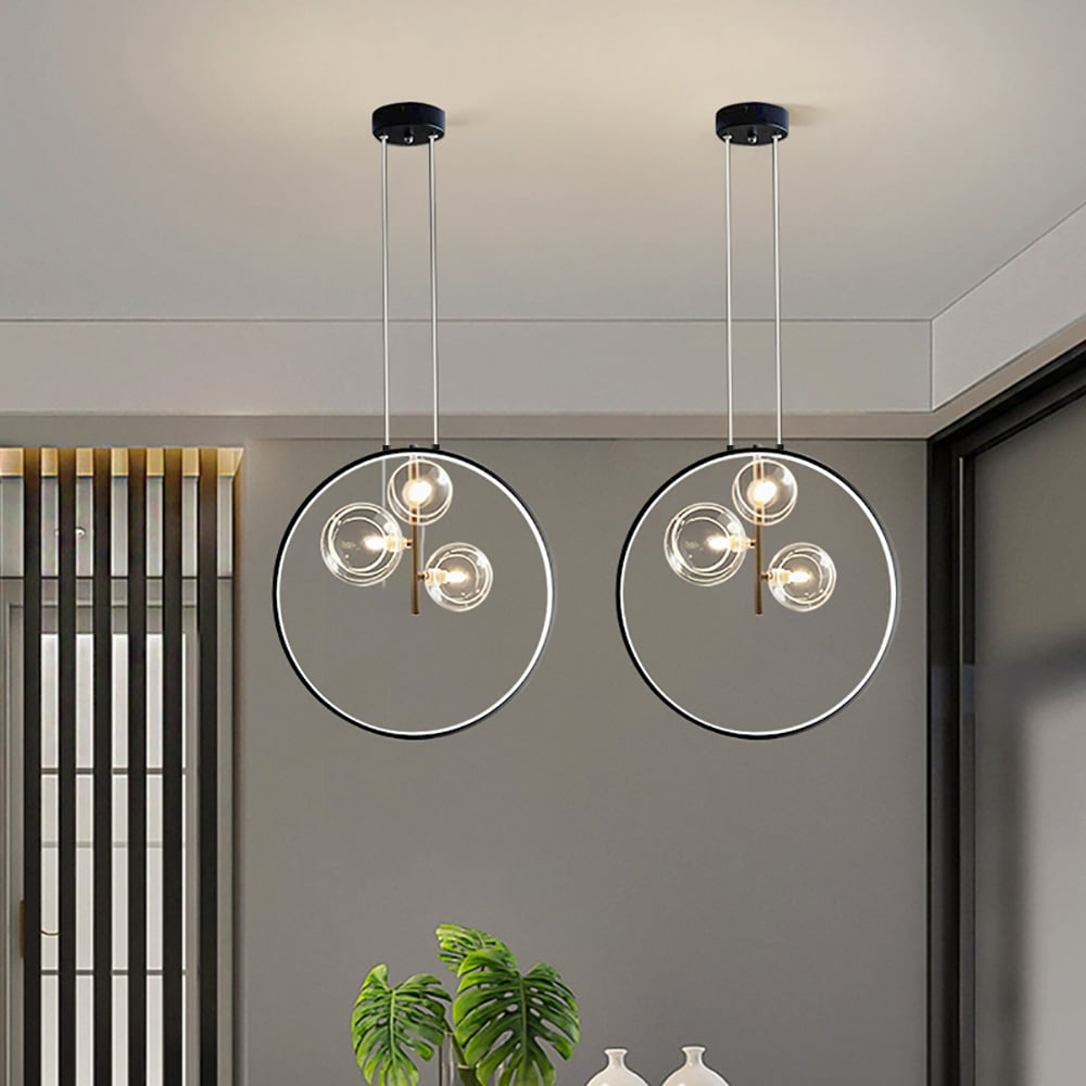 Skanto | LumoGlobe – Minimalistisk svart pendellampe med glass LED-globe
