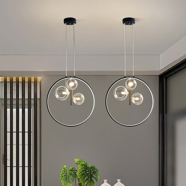 Skanto | Minimalistisk Glass Ball Pendellampe Svart