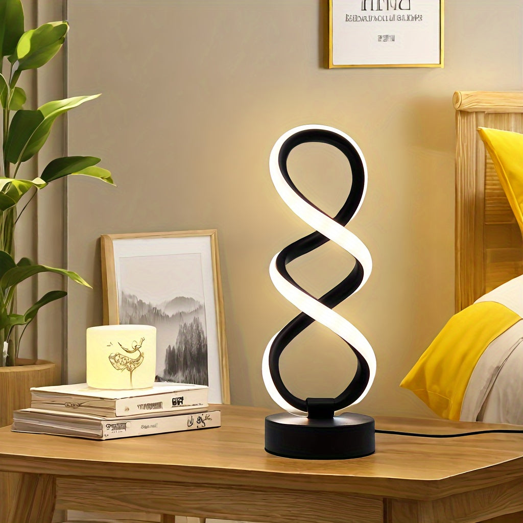 SpiraLux - Elegant Spiral Bordlampe med Fargevalg Skanto