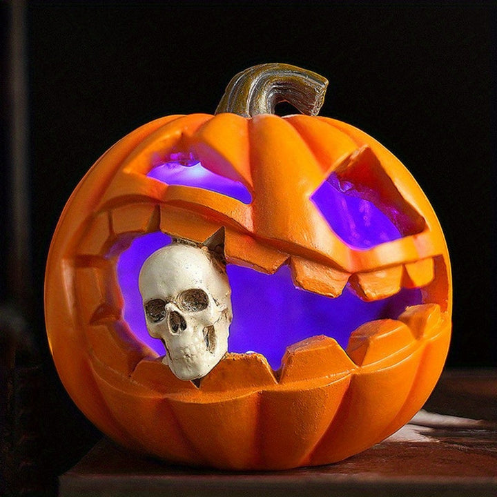 Skanto | Spooky Realistic Jack O'Lantern Halloween Dekorasjon | Hodeskalle Rekvisitt