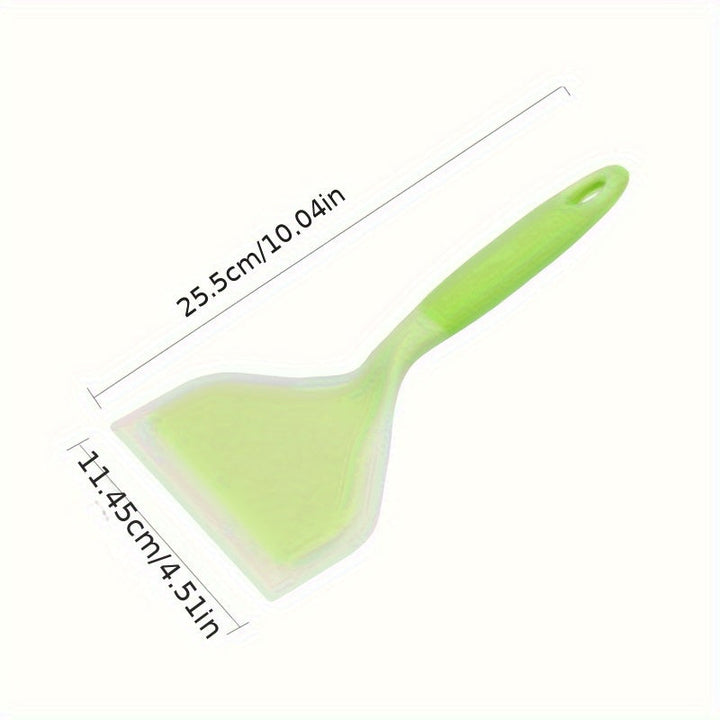 Skanto | Premium Tamagoyaki Silikon-Spade - Varmebestandig, Non-stick med bred ergonomisk grep - Ideell for pizza, steking, grilling, pannekaker, fluorescerende grønn, Eid Al-Adha Mubarak