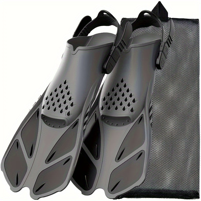 Skanto | Snorkel finner SeaVana Glide | Justerbare & Korte | Åpen Hæl | For Reise & Fritid | Unisex