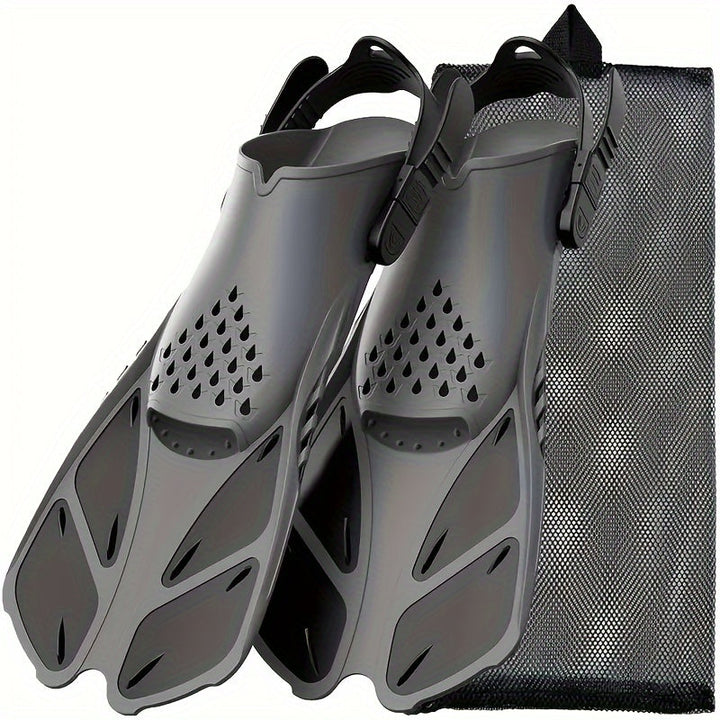Skanto | Snorkel finner SeaVana Glide | Justerbare & Korte | Åpen Hæl | For Reise & Fritid | Unisex