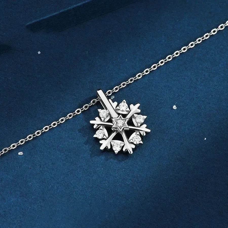Skanto | Luksus Rhinestone Jul Snøfnugg Halskjede Gave til kvinner