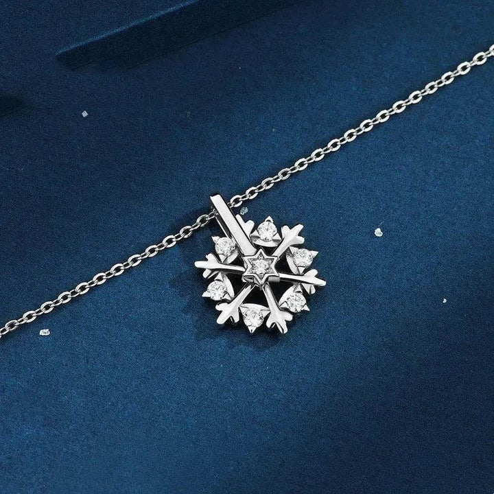 Skanto | Luksus Rhinestone Jul Snøfnugg Halskjede Gave til kvinner