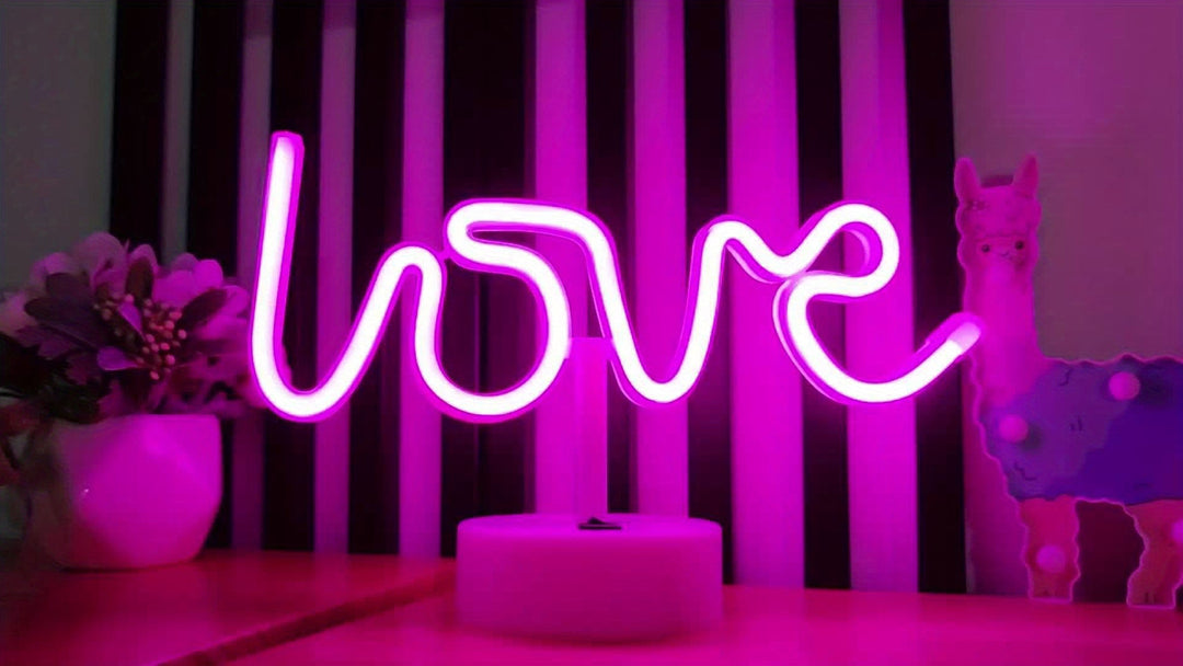 NeonLove Lampe – Belyst Neon Bordlampe for Fester Skanto