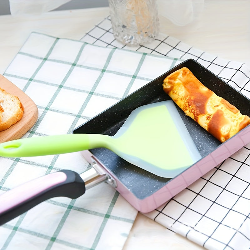 Skanto | Premium Tamagoyaki Silikon-Spade - Varmebestandig, Non-stick med bred ergonomisk grep - Ideell for pizza, steking, grilling, pannekaker, fluorescerende grønn, Eid Al-Adha Mubarak