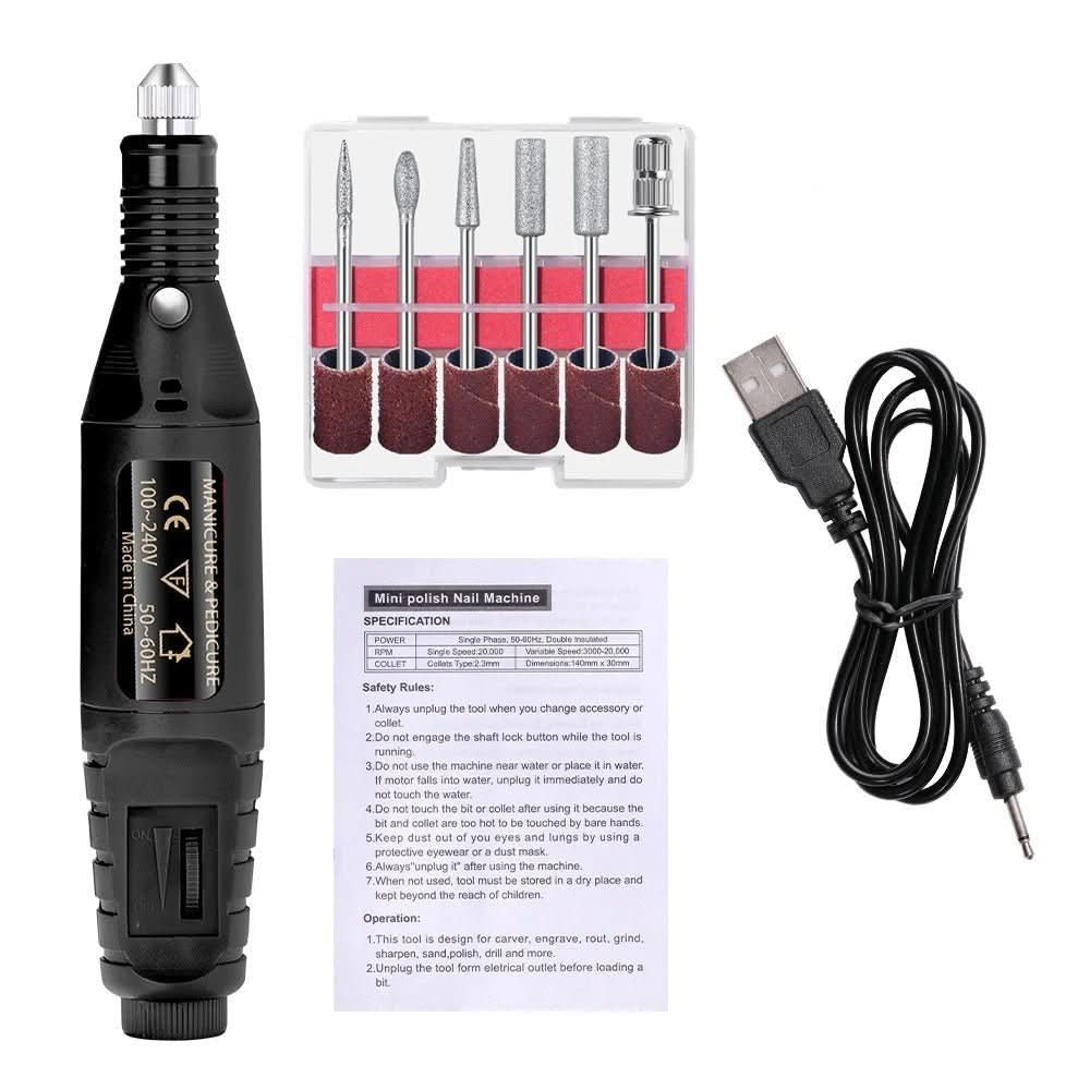 Norvo | Elektrisk 6-i-1 neglepleiesett for manikyr og pedikyr