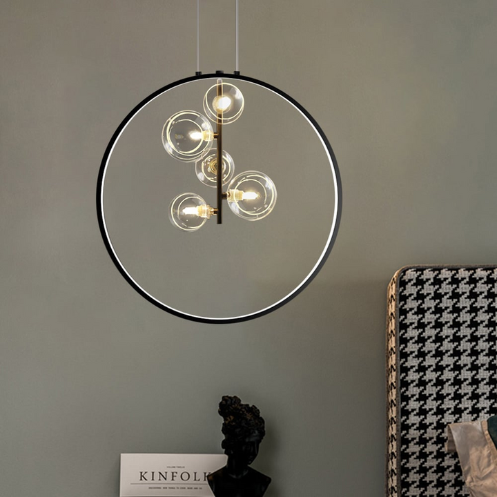 Skanto | Minimalistisk Glass Ball Pendellampe Svart