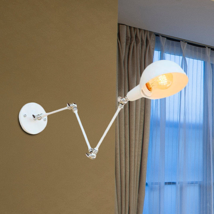 Skanto | 1 Lyspære Vegglampe Retro Stil Svingarm Metall Mini Vegglampe i Hvit for Kontoret