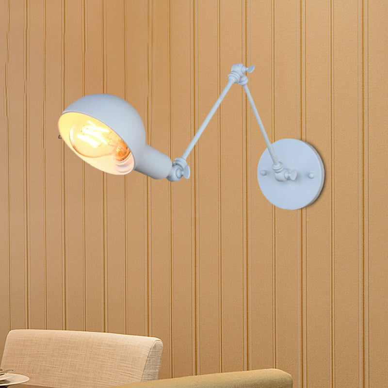 Skanto | 1 Lyspære Vegglampe Retro Stil Svingarm Metall Mini Vegglampe i Hvit for Kontoret