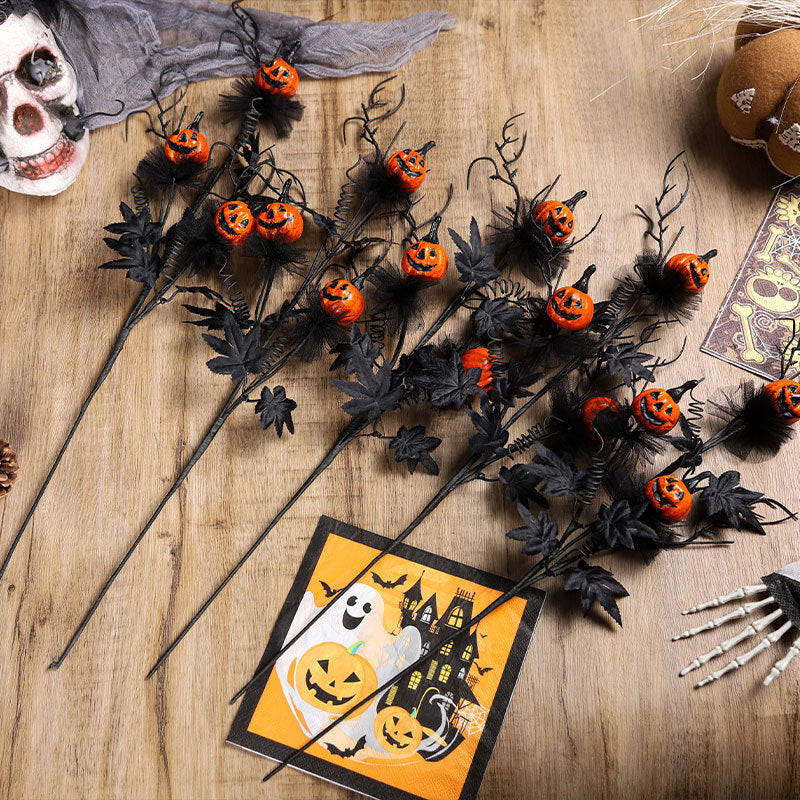 Skanto | Halloween Dekorasjon – Svart Gresskar Gren Ornament
