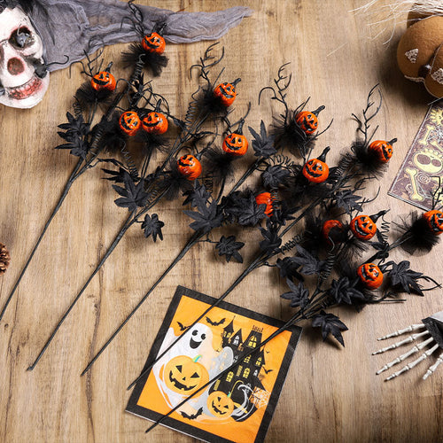 Skanto | Halloween Dekorasjon – Svart Gresskar Gren Ornament