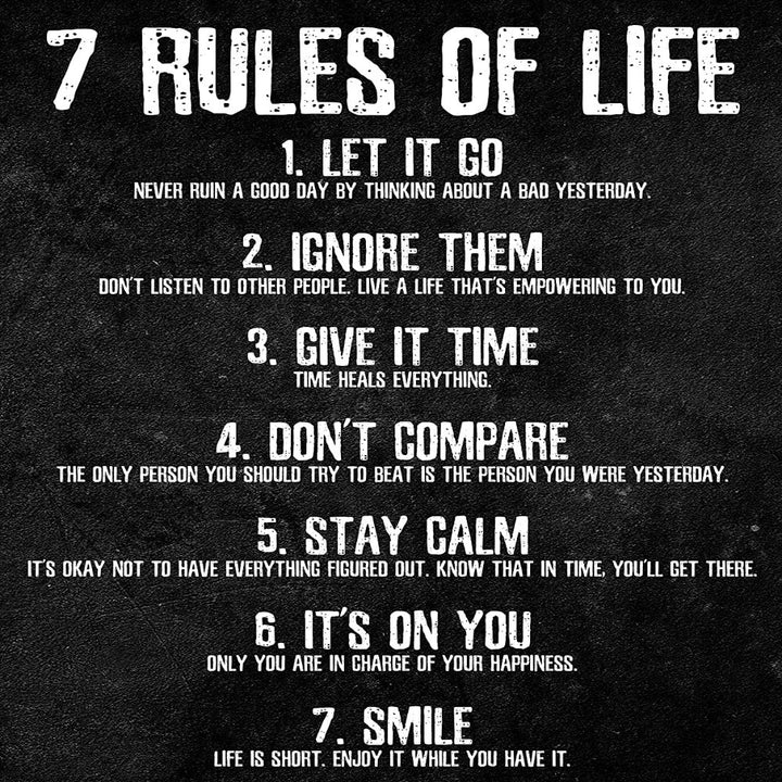 7 regler for livet motivasjonsplakat | Skanto