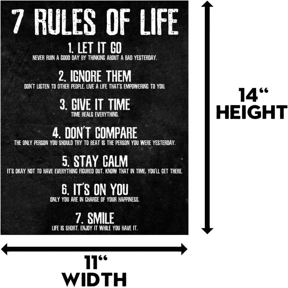 7 regler for livet motivasjonsplakat | Skanto