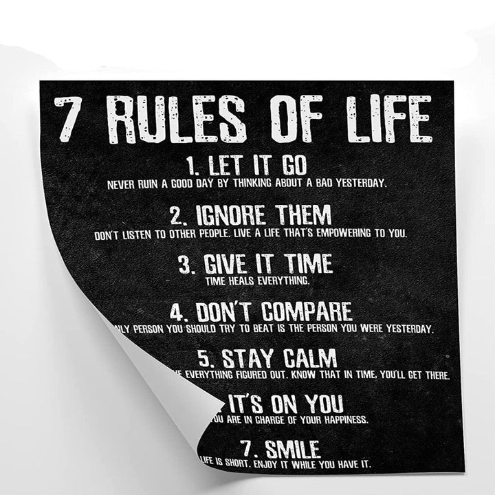 7 regler for livet motivasjonsplakat | Skanto