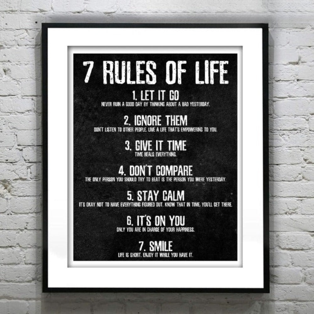 7 regler for livet motivasjonsplakat | Skanto
