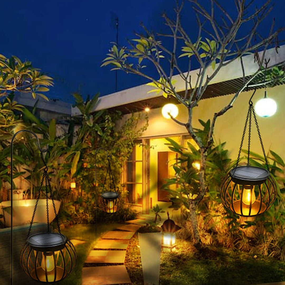 Solcelle Gresskar Lantern Design LED Utendørs Henge Dekorativt Lys | Skanto