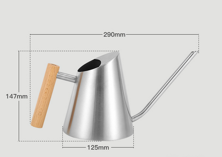 Skanto | Moderne vannkanne med trehåndtak – Stilren vannkanne for planter i hagen