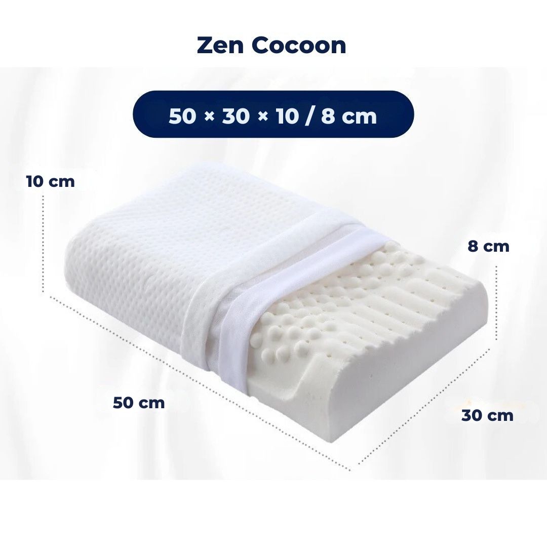 EcoNeck Comfort | 100% naturlig gummi ortopedisk pute - mot nakkesmerter - behagelig og støttende pute - bedre søvn - velvære Skanto