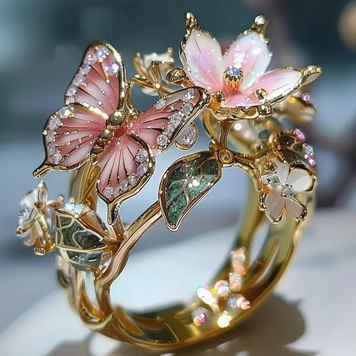 Butterfly flower ring | Skanto