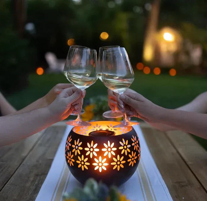 Skanto | Blomstermønster Lyslampe – Dekorativ LED Bordlampe for Stilfull Belysning
